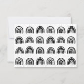 ボホーレインボーハンドドロード白黒誕生 案内状 (裏面)