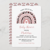 ボホーレインボーハートベビーシャワー 招待状 (正面/裏面)