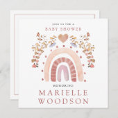 ボホーレインボーハートベビーシャワー 招待状 (正面/裏面)