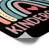 ボホーレインボーハート先生女性ハローキンダー ポスター (角)