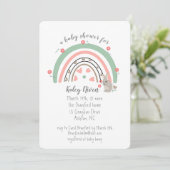 ボホーレインボーバニーベビーシャワー招待状 招待状 (スタンド正面)