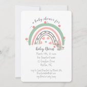 ボホーレインボーバニーベビーシャワー招待状 招待状 (正面)