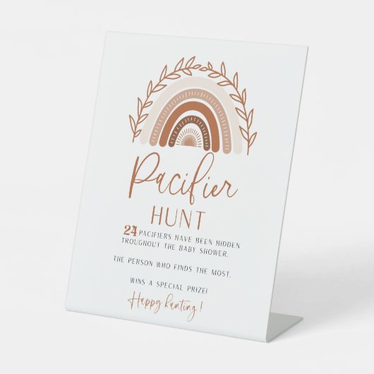ボホーレインボーパシファイア狩りベビーシャワーサイン 台座サイン (正面)
