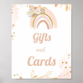 ボホーレインボーパンパスグラスベビーカード&ギフトサイン ポスター (正面)