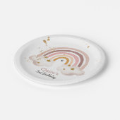 ボホーレインボーパーティーニュートラルアーストーンモダン ペーパープレート (アングル)