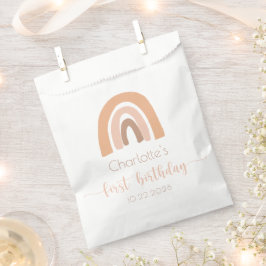 ボホーレインボーピンクパステルファースト誕生日 フェイバーバッグ