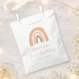 ボホーレインボーピンクパステルファースト誕生日 フェイバーバッグ