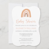 ボホーレインボーピンクパステルベビーシャワー 招待状 (正面)