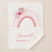 ボホーレインボーピンクフローラシェルパベビーブランケット シェルパブランケット (正面)