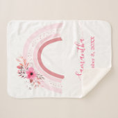 ボホーレインボーピンクフローラシェルパベビーブランケット シェルパブランケット (正面(横))