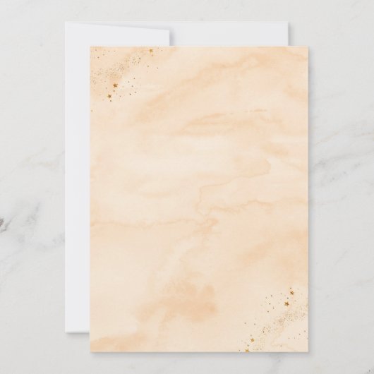 ボホーレインボーピンク金ゴールド誕生日 招待状 (裏面)