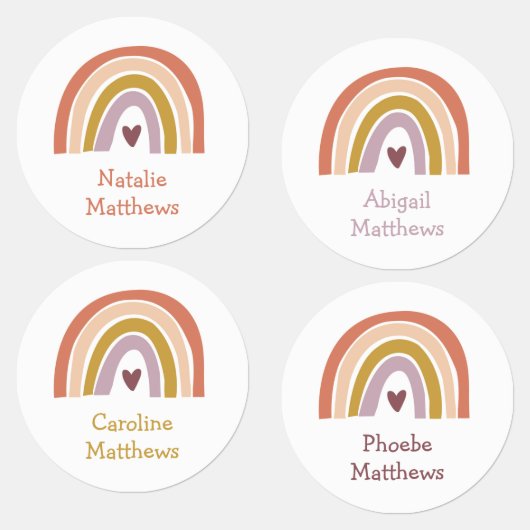 ボホーレインボーピーチ赤面名アイアンオンウェア ラベル (グループ)