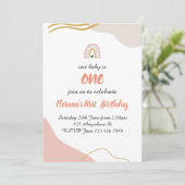 ボホーレインボーファースト誕生日招待状 招待状 (スタンド正面)