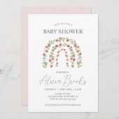 ボホーレインボーフローラガールベビーシャワー招待状 招待状 (正面/裏面)