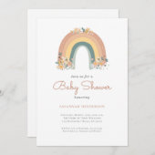ボホーレインボーフローラベビーシャワー招待状 招待状 (正面/裏面)