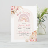 ボホーレインボーフローラベビー振りかけ招待状 招待状 (スタンド正面)