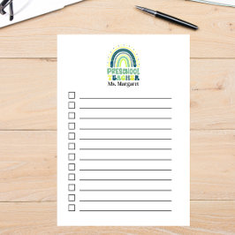 ボホーレインボープレスクール先生グリーンブルー ポストイット