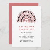 ボホーレインボープレスクール卒業招待状 招待状 (正面/裏面)