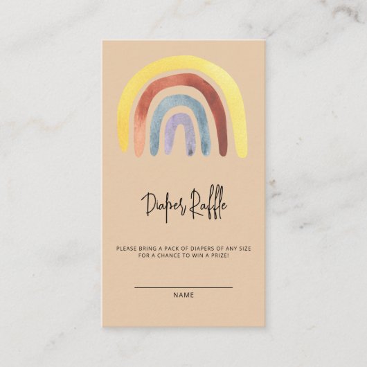ボホーレインボーベビーおむつラッフルチケット エンクロージャーカード (正面)