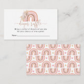 ボホーレインボーベビーシャワーおむつラッフル エンクロージャーカード (正面/裏面)