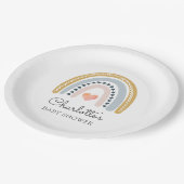 ボホーレインボーベビーシャワークラシック ペーパープレート (アングル)