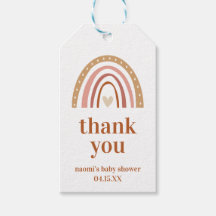 ボホーレインボーベビーシャワーサンキューユユーラベル