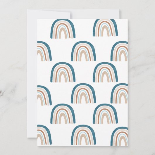 ボホーレインボーベビーシャワーボーイ招待状 招待状 (裏面)