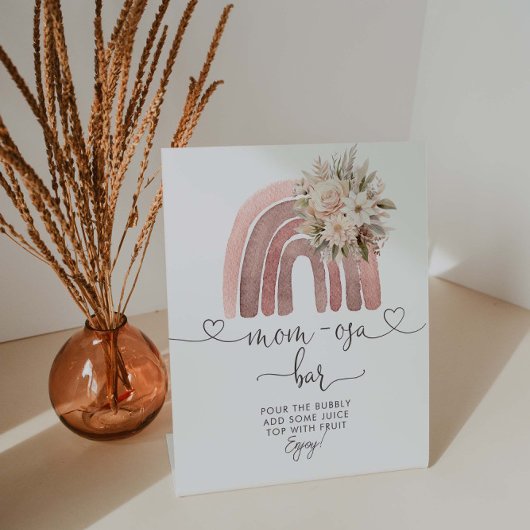 ボホーレインボーベビーシャワーママモサバー 台座サイン