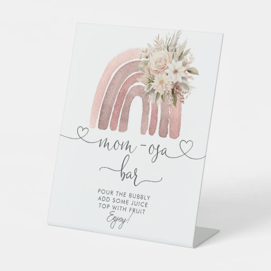 ボホーレインボーベビーシャワーママモサバー 台座サイン (正面)