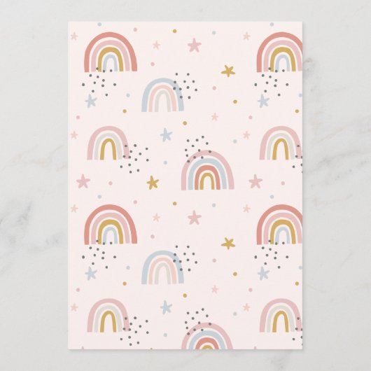 ボホーレインボーベビーシャワー予測とアドバイス アドバイスカード (裏面)