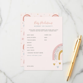 ボホーレインボーベビーシャワー予測とアドバイス アドバイスカード