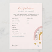 ボホーレインボーベビーシャワー予測とアドバイス アドバイスカード (正面)