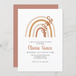 ボホーレインボーベビーシャワー招待状 招待状