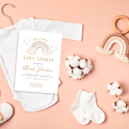 ボホーレインボーベビーシャワー招待状 招待状