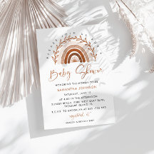 ボホーレインボーベビーシャワー招待状