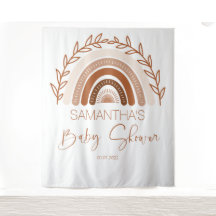 ボホーレインボーベビーシャワー背景,テラコッタ