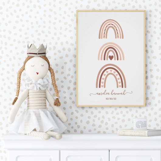 ボホーレインボーベビーネーム誕生日 ポスター
