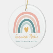 ボホーレインボーベビーパーソナライズされた誕生状態 セラミックオーナメント (左)