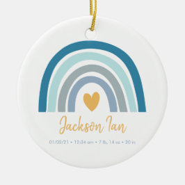 ボホーレインボーベビーパーソナライズされた誕生状態 セラミックオーナメント