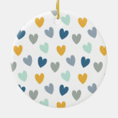 ボホーレインボーベビーパーソナライズされた誕生状態 セラミックオーナメント (裏面)