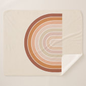 ボホーレインボーベージュテラコッタ シェルパブランケット (正面(横))