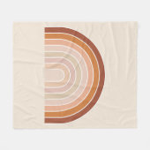 ボホーレインボーベージュテラコッタ フリースブランケット (正面(横))