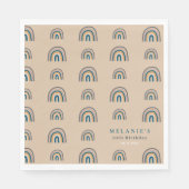 ボホーレインボーベージュ誕生日 スタンダードランチョンナプキン (正面)