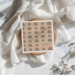 ボホーレインボーベージュ誕生日 スタンダードランチョンナプキン