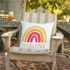 ボホーレインボーボヘミアンオレンジナチュラルカラー アウトドアクッション