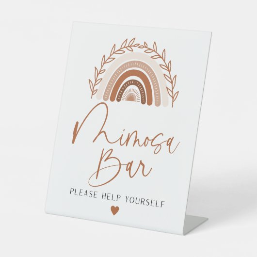 ボホーレインボーミモサバーサインテラコッタトーン 台座サイン (正面)