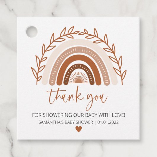 ボホーレインボーメッセージカード自然テラコッタトーン フェイバータグ (正面)