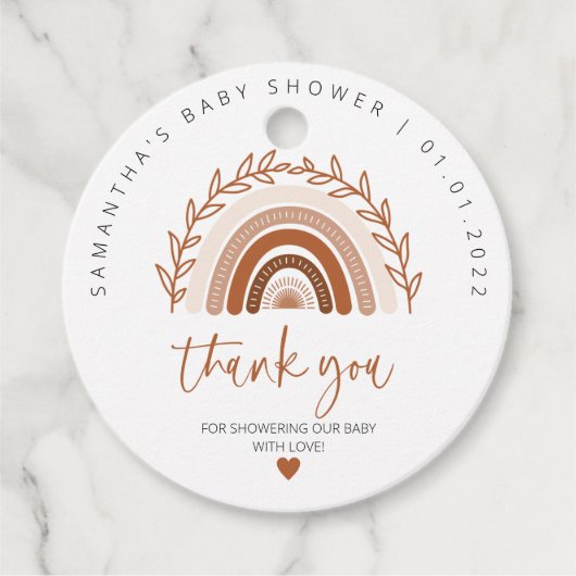 ボホーレインボーメッセージカード自然テラコッタトーン フェイバータグ (正面)