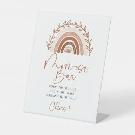 ボホーレインボーモモモザバーサイン自然トーンサイン 台座サイン