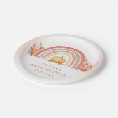 ボホーレインボーリトルカボチャ秋ベビーシャワー ペーパープレート (アングル)